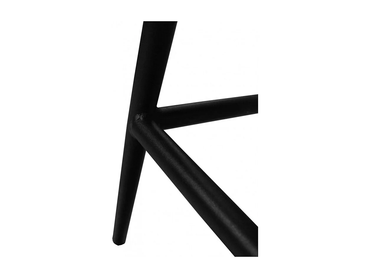 Chaise haute de bar en velours marron et piétement métal noir - CHIC