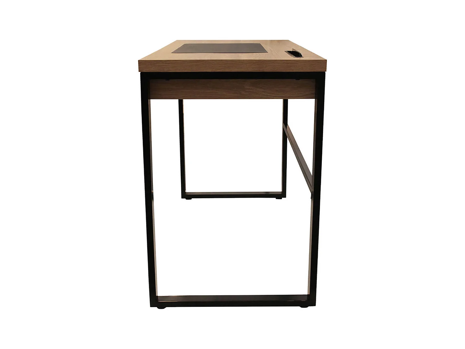 CALEB - Bureau Plateau Effet Bois et Piètement Noir