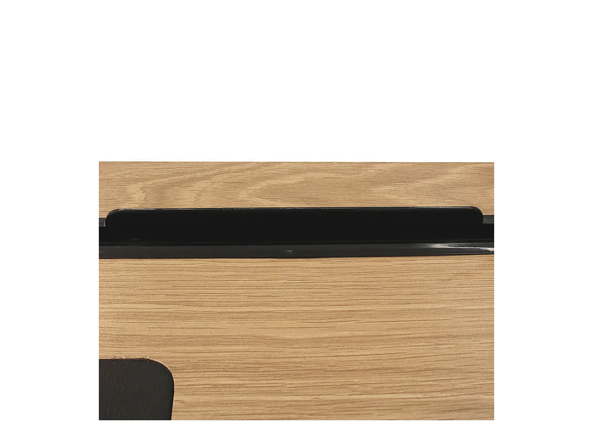 CALEB - Bureau Plateau Effet Bois et Piètement Noir