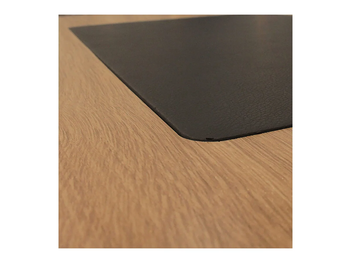 CALEB - Bureau Plateau Effet Bois et Piètement Noir