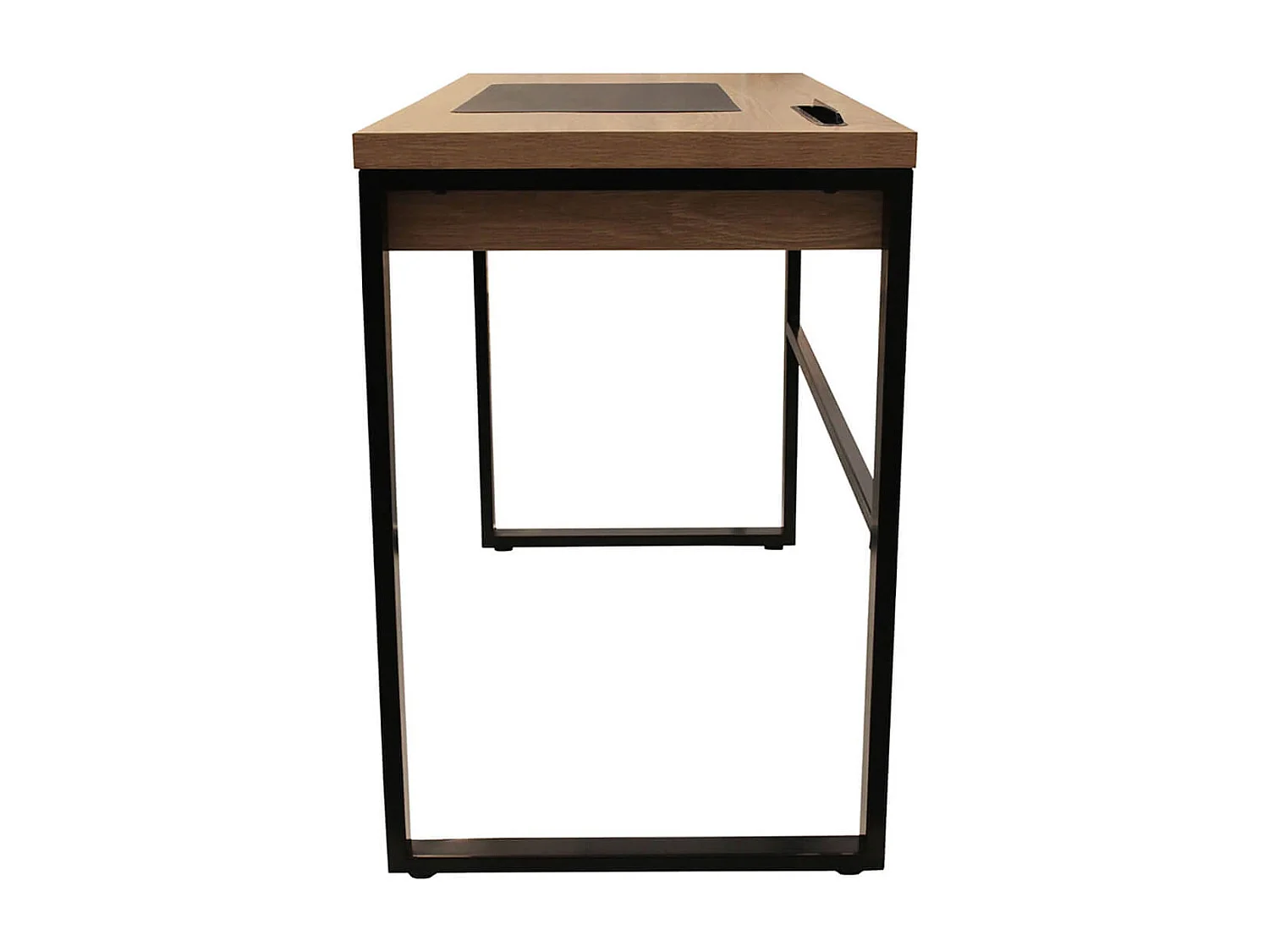 CALEB - Bureau Plateau Effet Bois et Piètement Noir