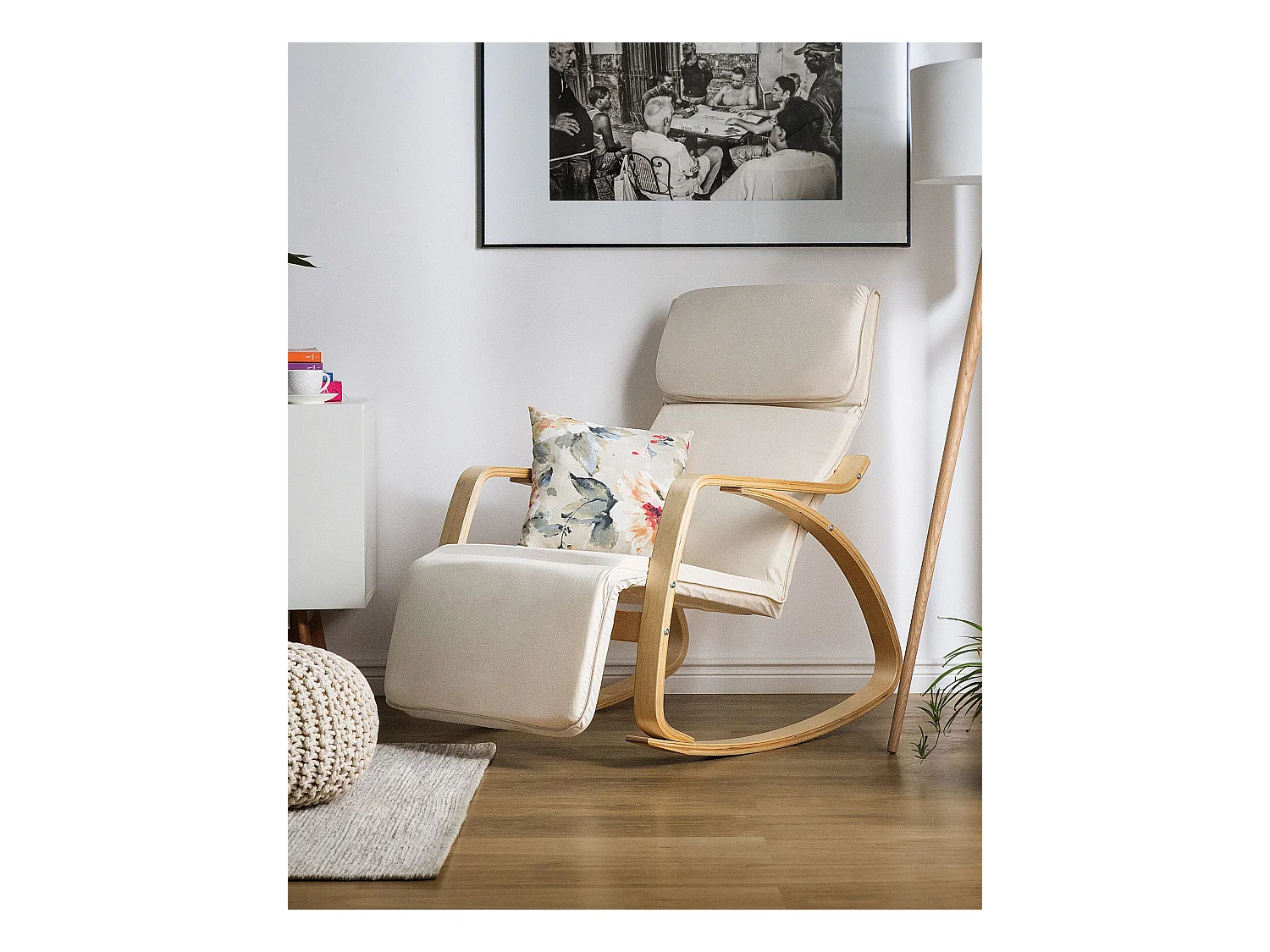 Fauteuil à bascule WESTON Tissu Beige clair