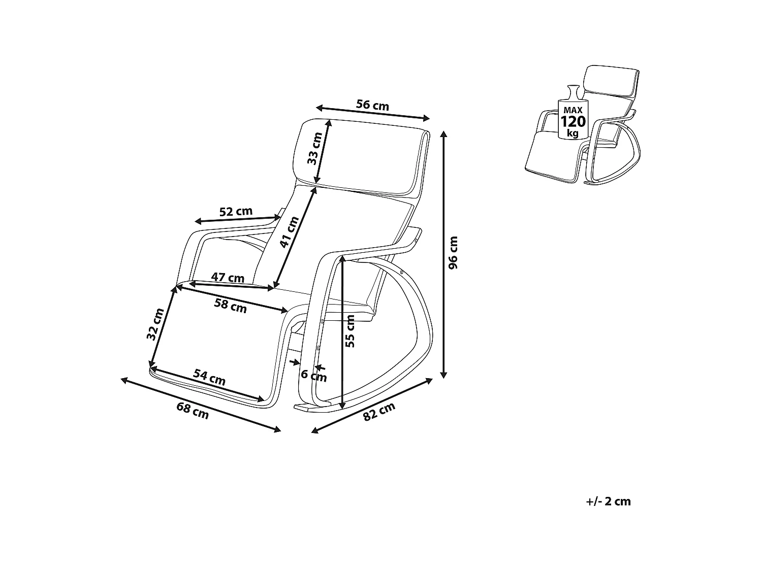 Fauteuil à bascule WESTON Tissu Beige clair