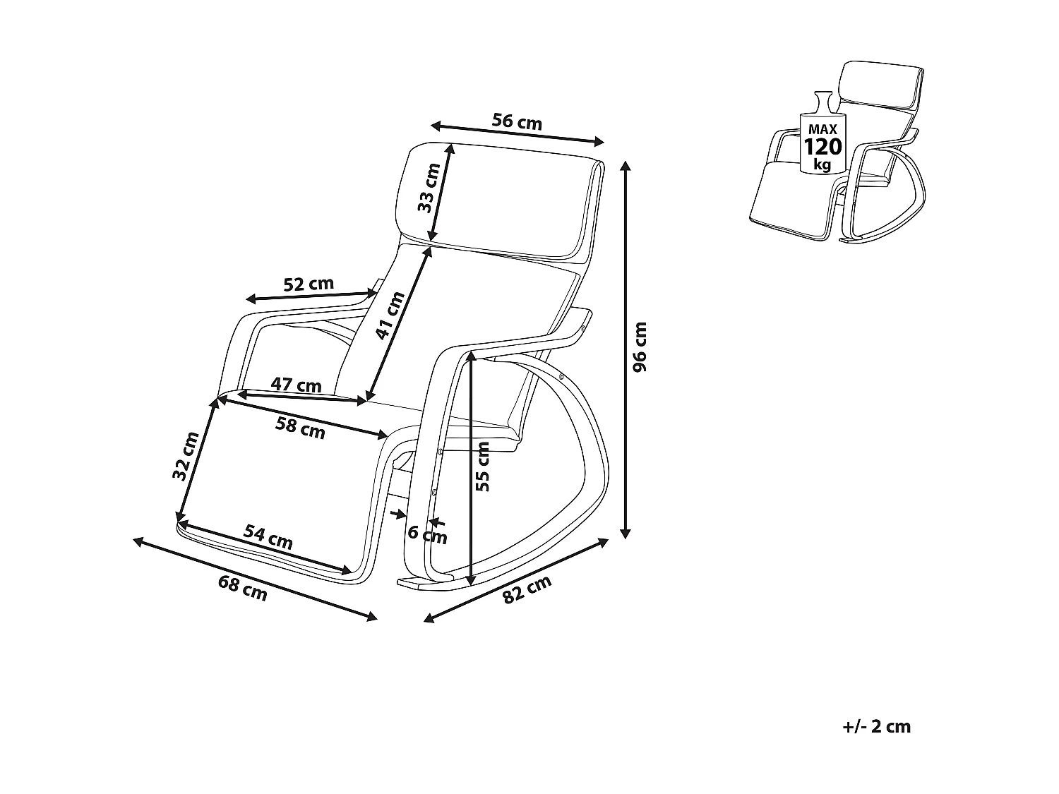 Fauteuil à bascule WESTON Tissu Beige clair