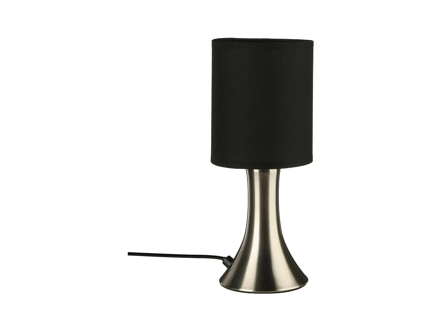 Lampe Tactile Noir et Chrome H 28 cm