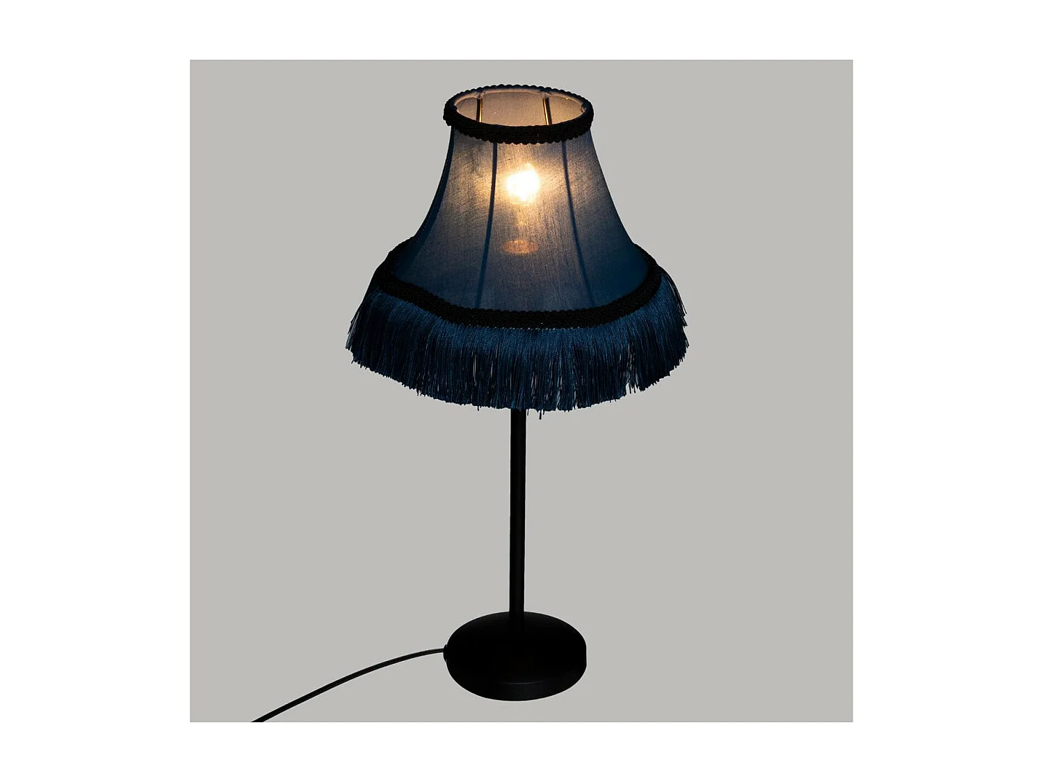 Lampe Tactile Noir et Chrome H 28 cm