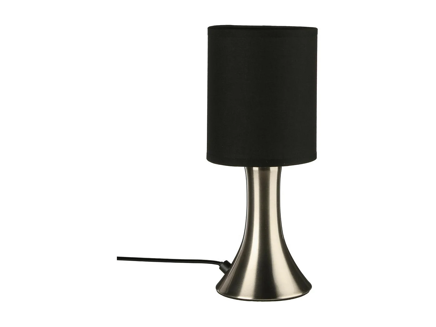 Lampe Tactile Noir et Chrome H 28 cm