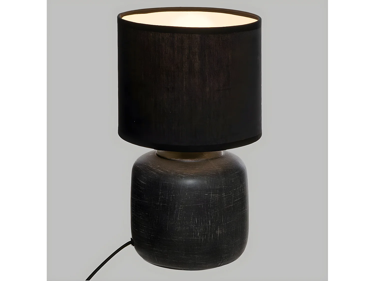 Lampe en Céramique Noire H 26,5 cm