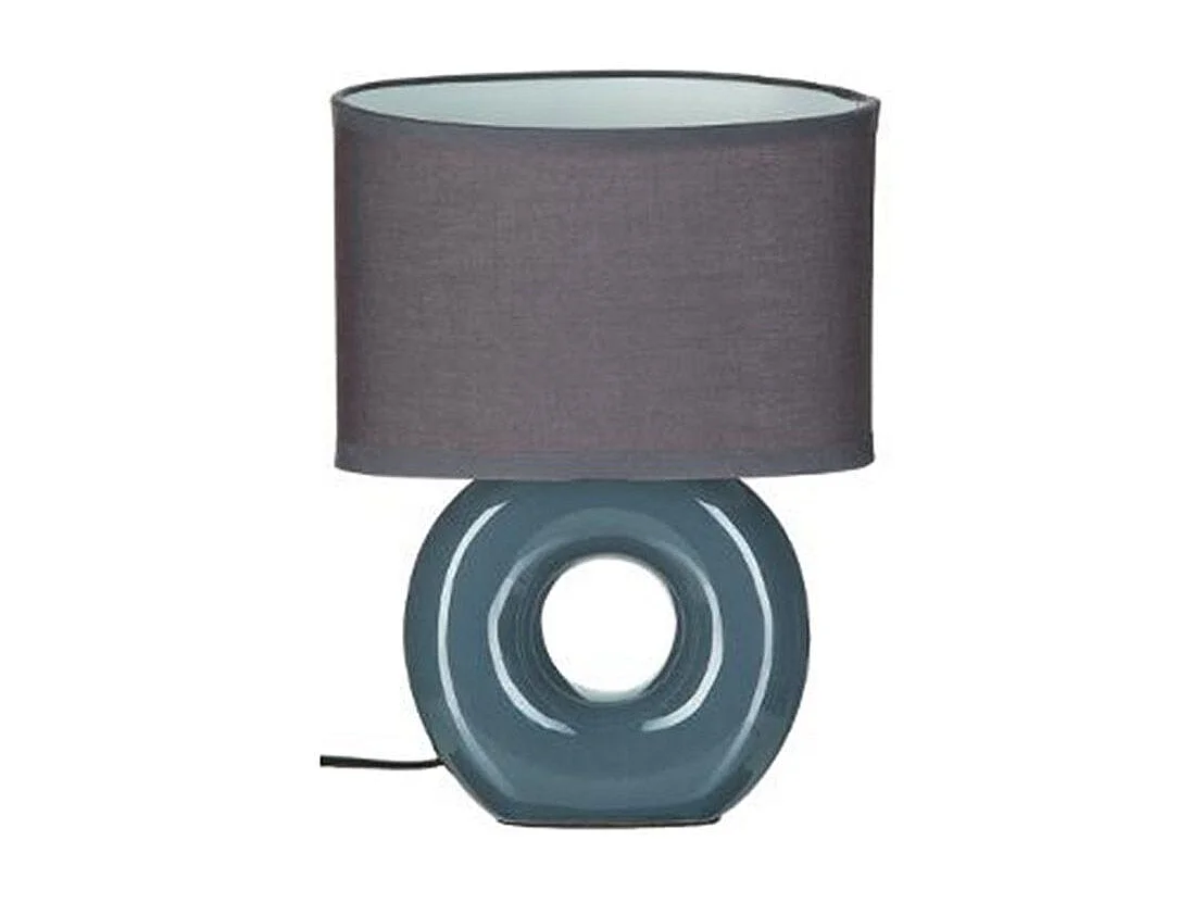 Lampe à poser Orage pied en céramique et abat-jour en coton H 25 cm