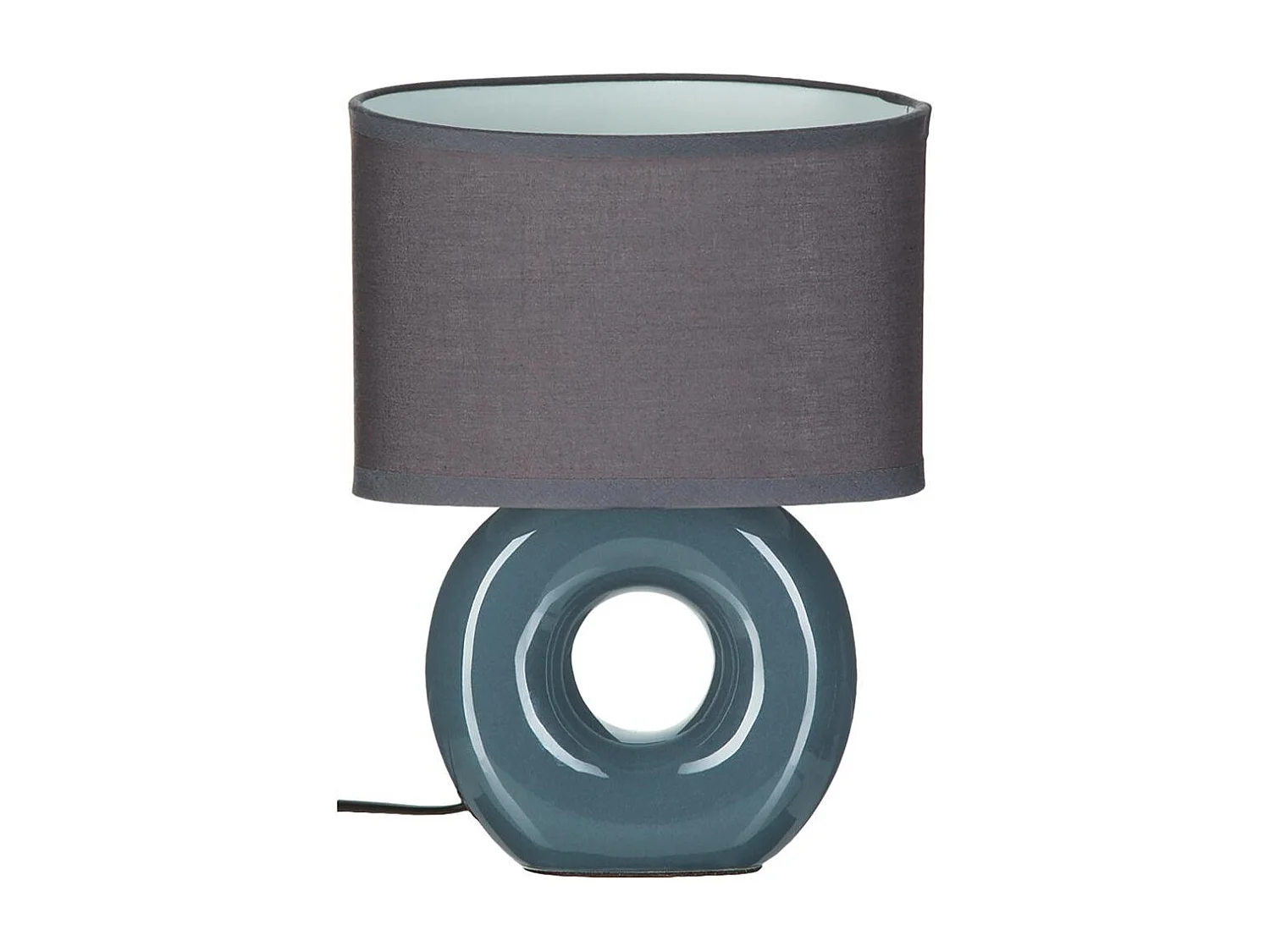 Lampe à poser Orage pied en céramique et abat-jour en coton H 25 cm