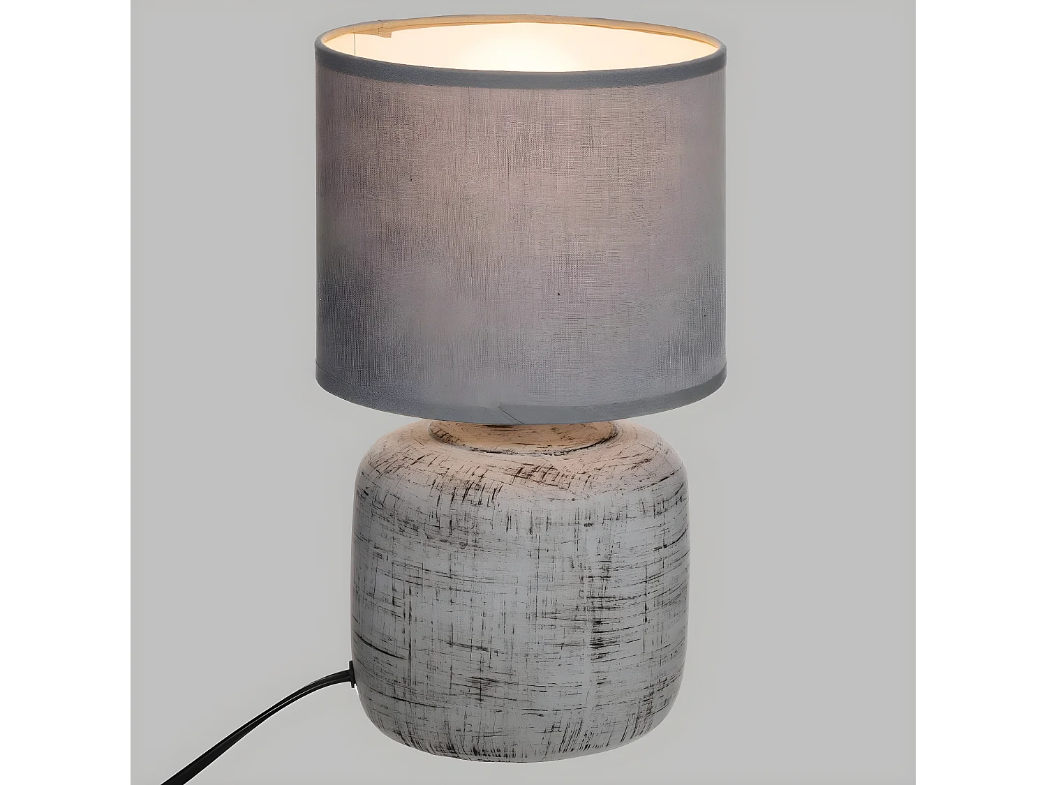 Lampe en Céramique Grise H 26,5 cm