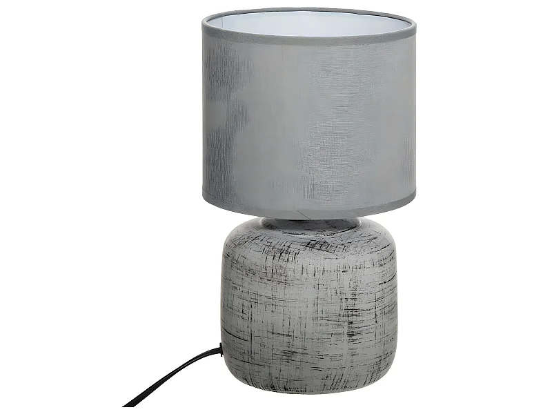 Lampe en Céramique Grise H 26,5 cm