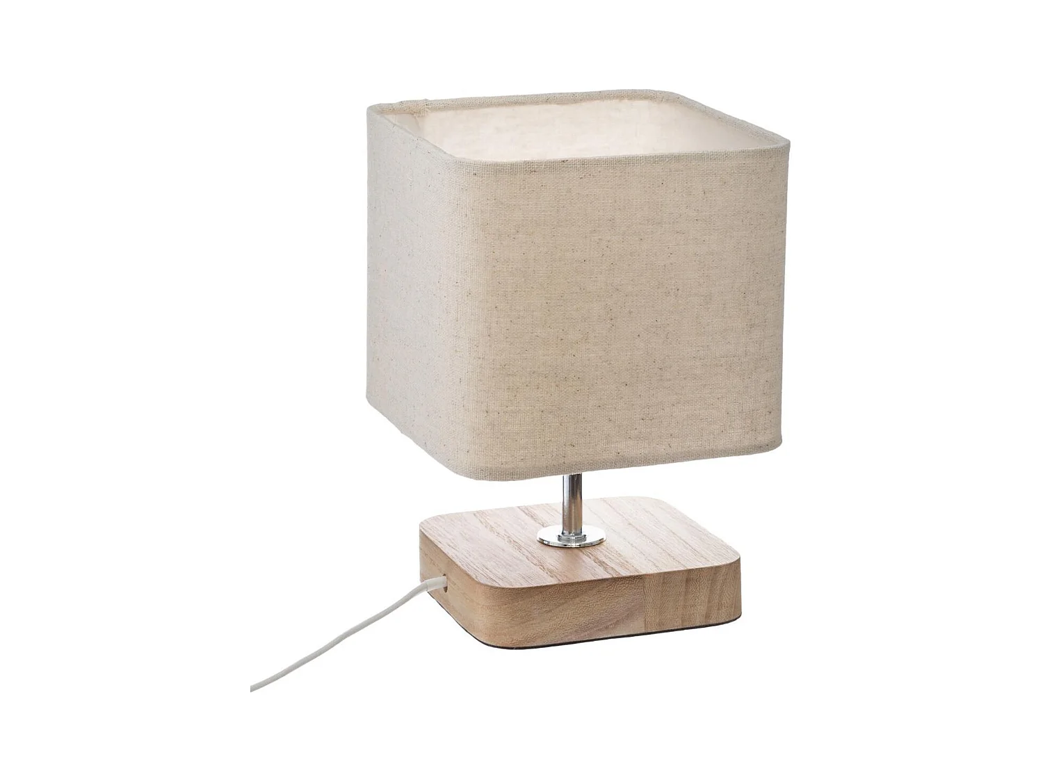 Lampe mit skandinavischem Holzsockel 14.5 x 14.5 x 21 cm