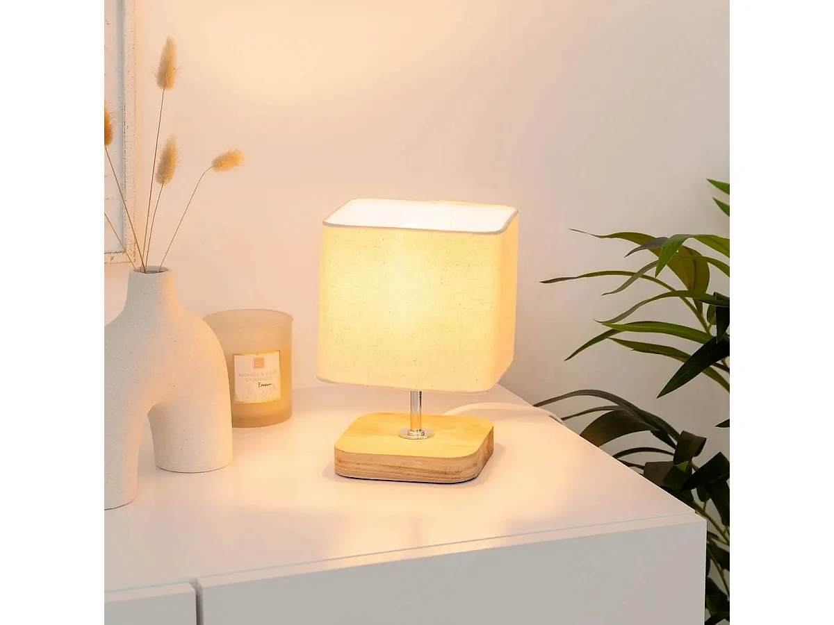 Lampe à poser en Bois de Pin H 21 cm