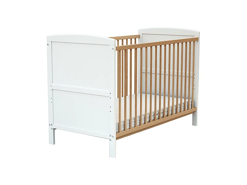 Erweiterbares Babybett ESSENTIEL Holz Weiß und Buche Lackiert 60 x 120