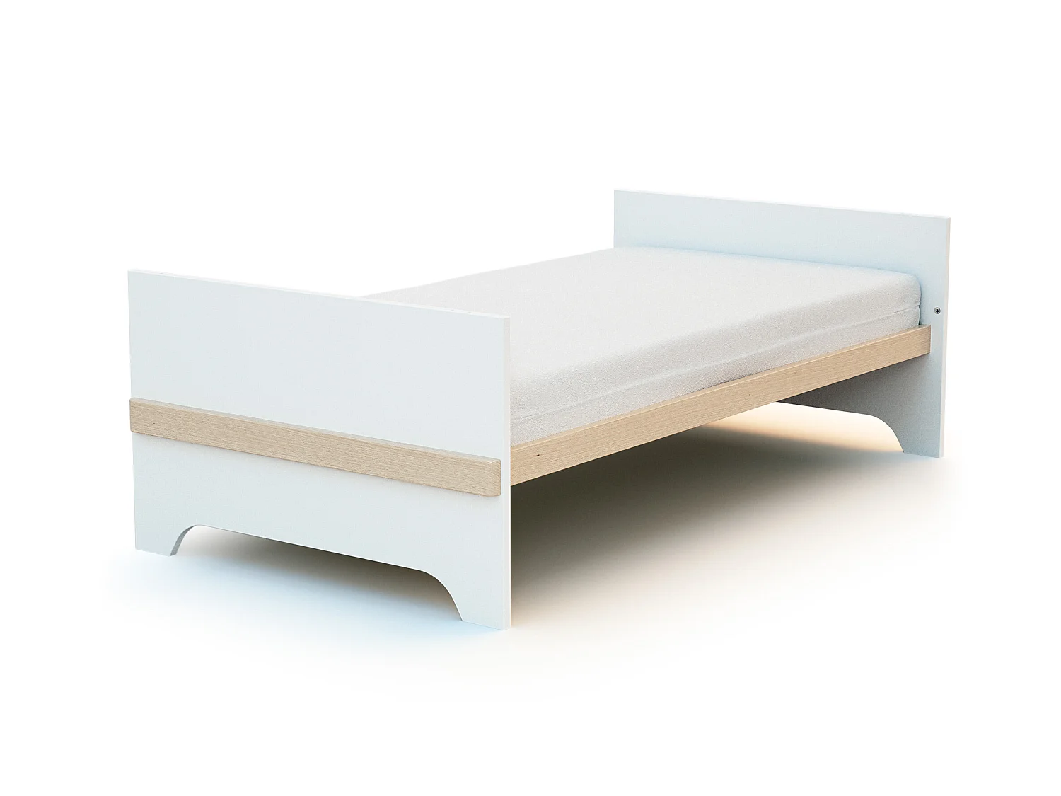 Omvormbaar kinderbed CARROUSEL in hout Wit en Beuken 70 x 140 cm