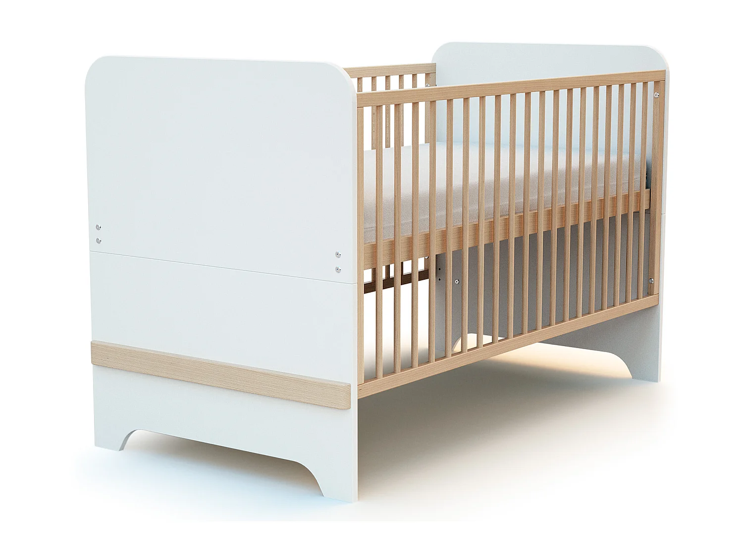 Omvormbaar kinderbed CARROUSEL in hout Wit en Beuken 70 x 140 cm