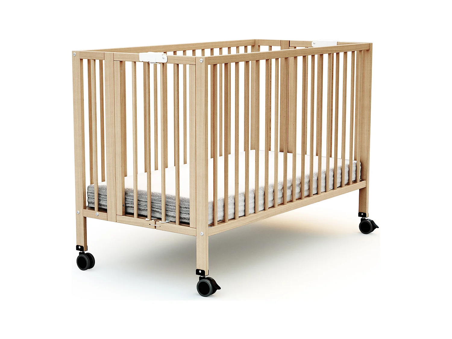 Lettino bambini pieghevole ESSENTIEL legno - Faggio verni - 60 x 120 - 124,5 x 64,5 x 87,5 cm