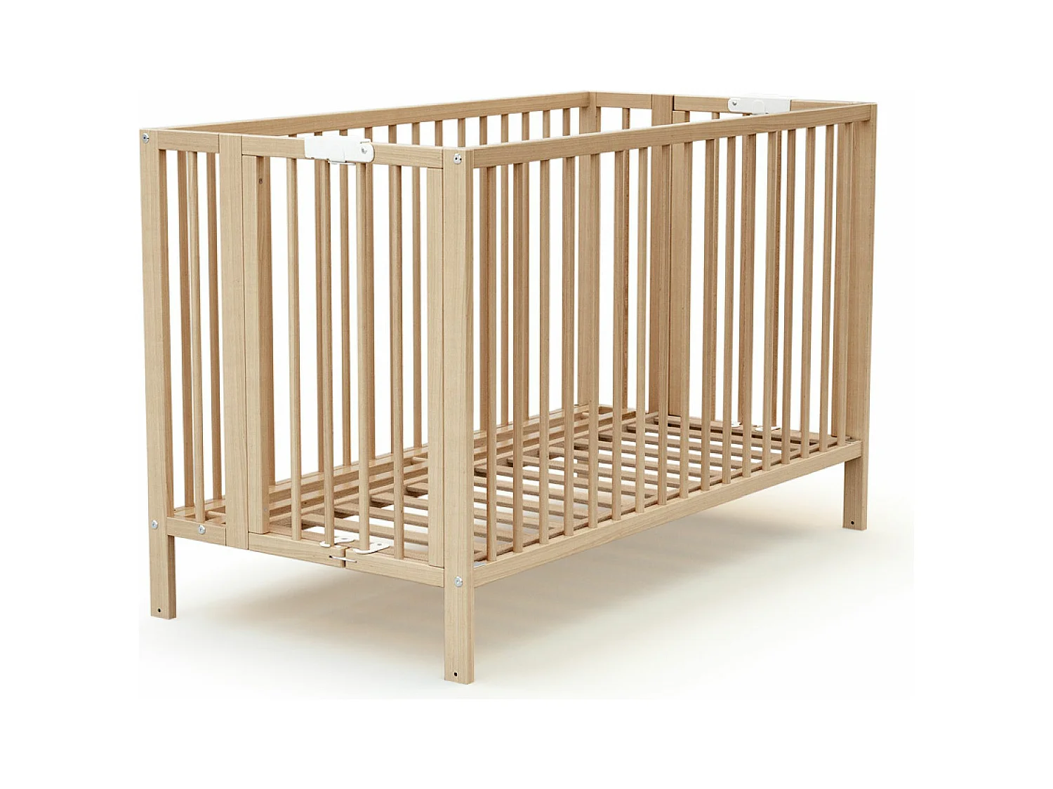 Lettino bambini pieghevole ESSENTIEL legno - Faggio verni - 60 x 120 - 124,5 x 64,5 x 87,5 cm