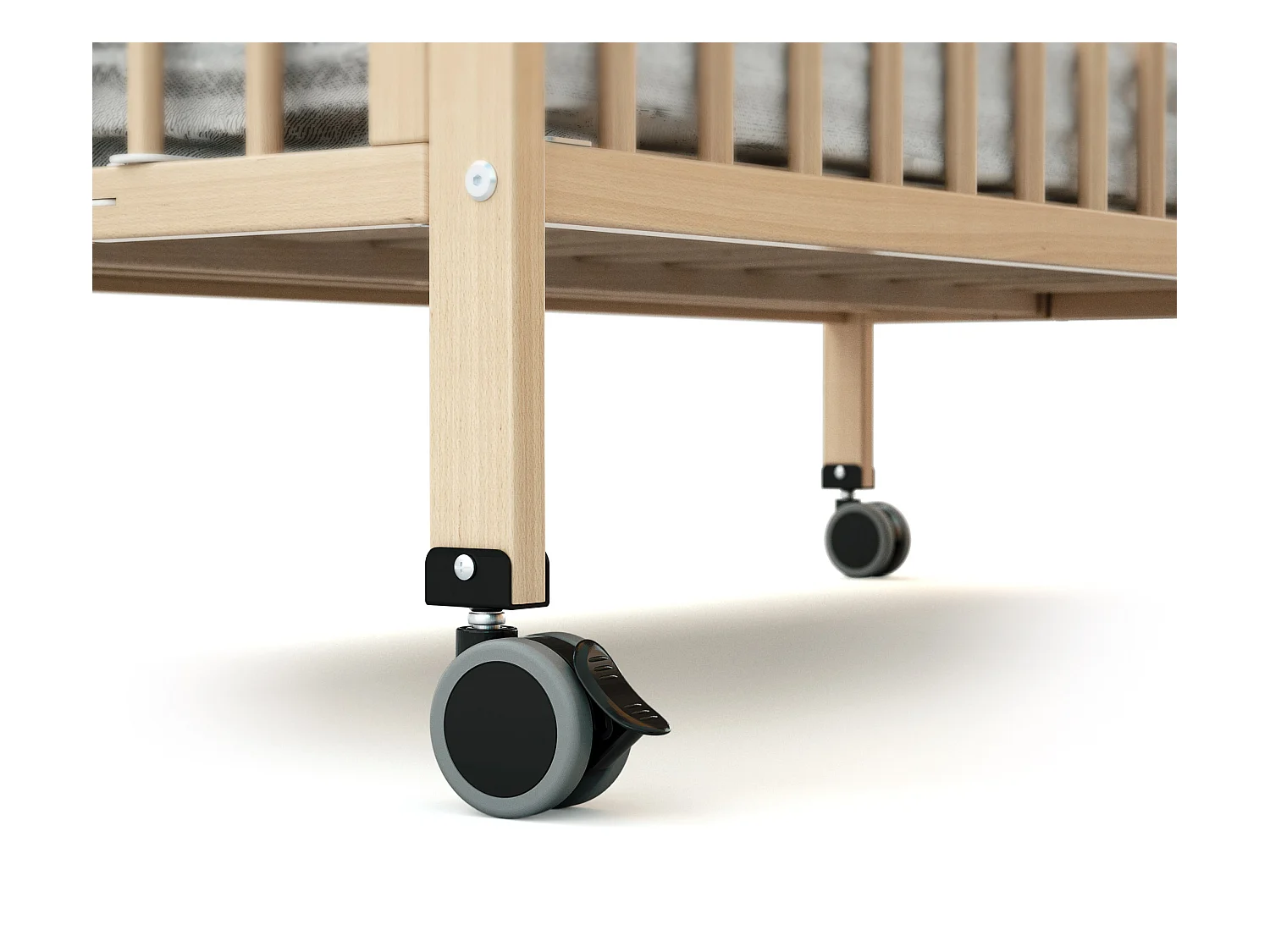 Lettino bambini pieghevole ESSENTIEL legno - Faggio verni - 60 x 120 - 124,5 x 64,5 x 87,5 cm