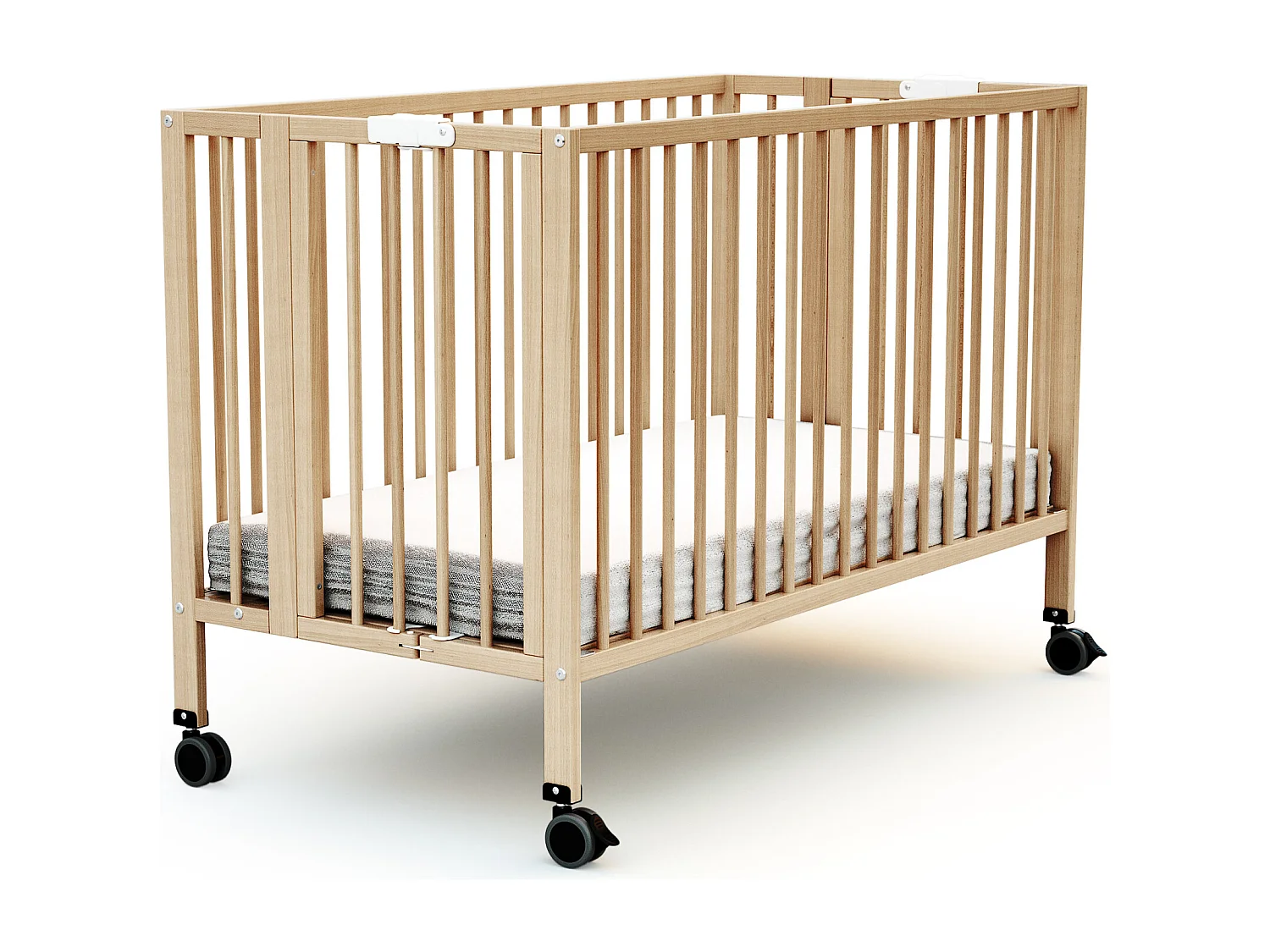 Lit bébé pliant en bois ESSENTIEL PRO Hêtre Verni 60 x 120 cm