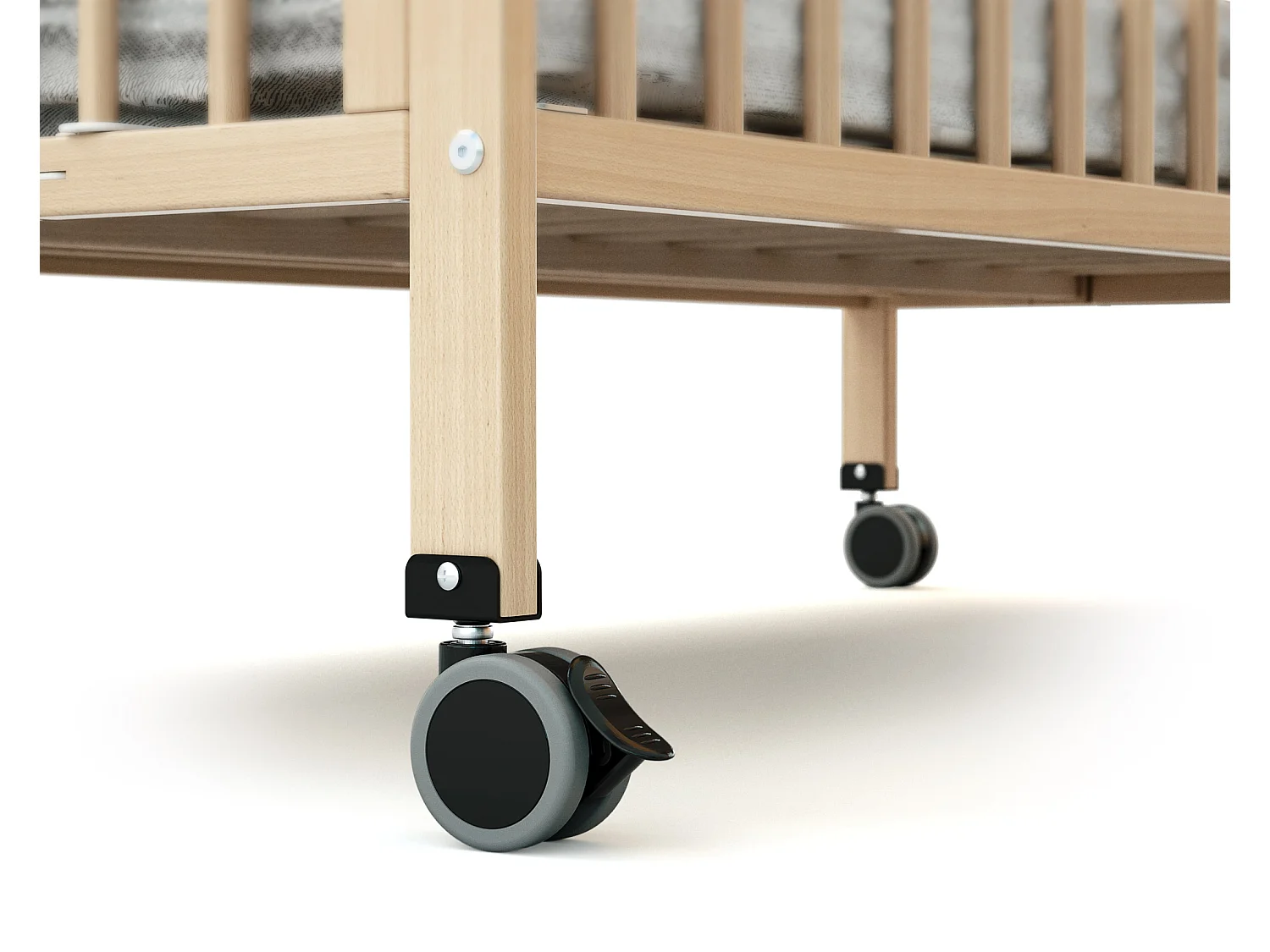 Lit bébé pliant en bois ESSENTIEL PRO Hêtre Verni 60 x 120 cm