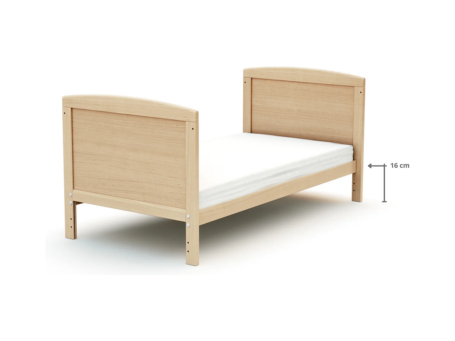 Lit bébé évolutif en bois ESSENTIEL Hêtre Verni 60 x 120 cm