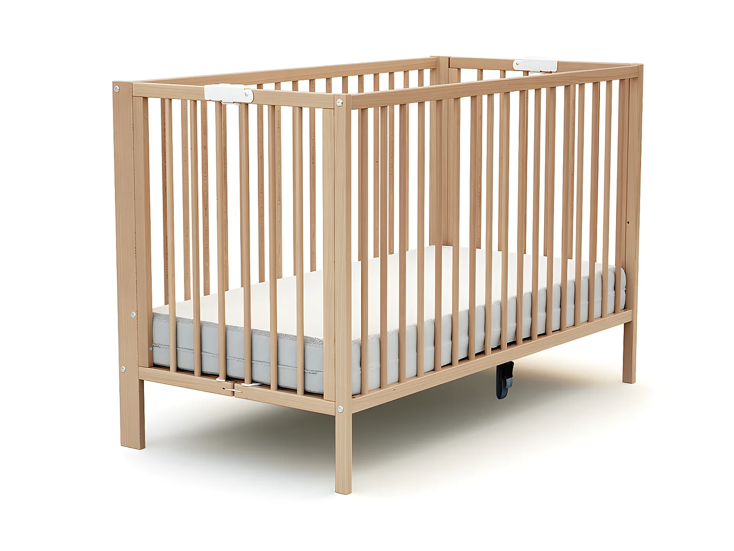 Lit bébé pliant en bois ESSENTIEL Hêtre Verni 60 x 120 cm