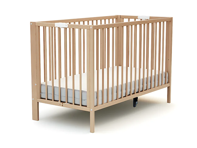 Klappbares Babybett ESSENTIEL Holz Buche Lackiert 60 x 120