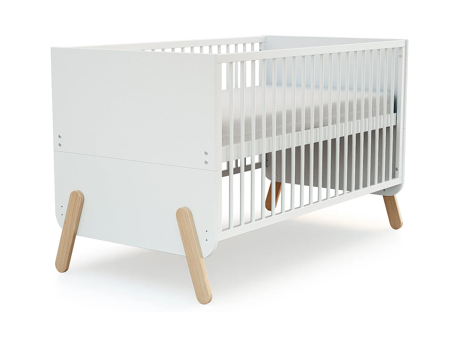 Omvormbaar kinderbed PIRATE in hout Wit en Beuken 70 x 140 cm