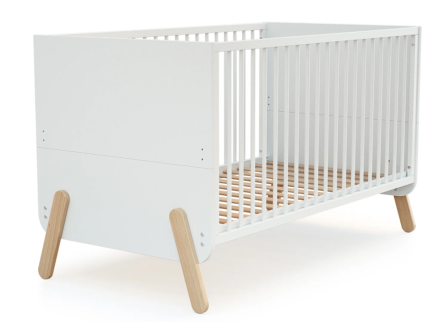 Omvormbaar kinderbed PIRATE in hout Wit en Beuken 70 x 140 cm