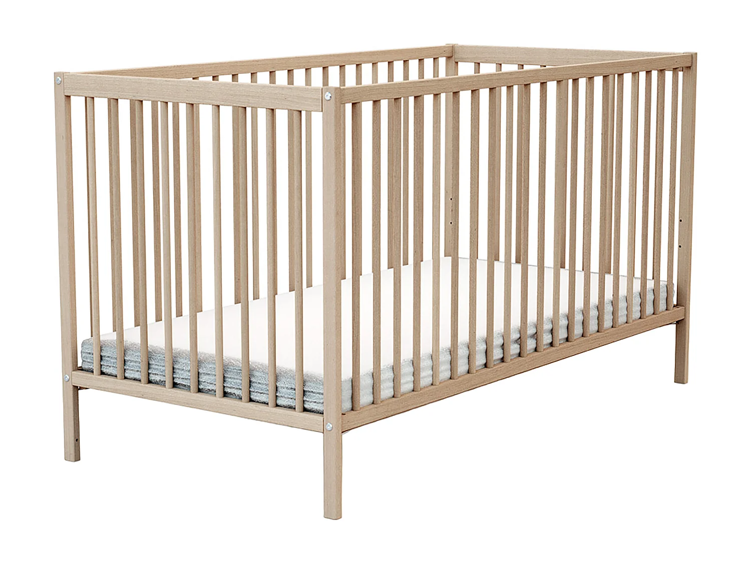 Lit bébé en bois ESSENTIEL Hêtre Brut 70 x 140 cm