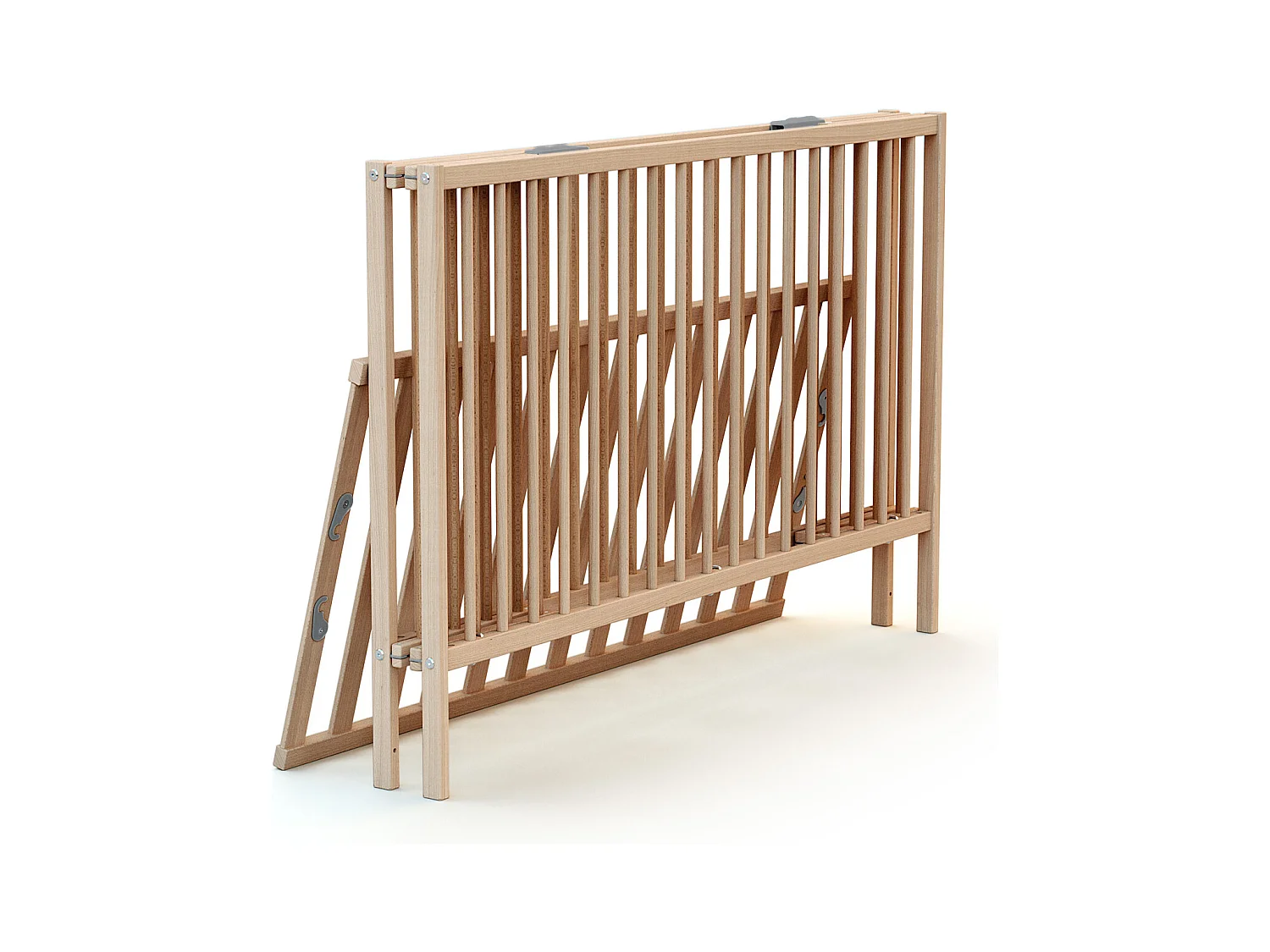 Cama de bebe dobrável de madeira Faia em bruto 60 x 120 cm FLEX