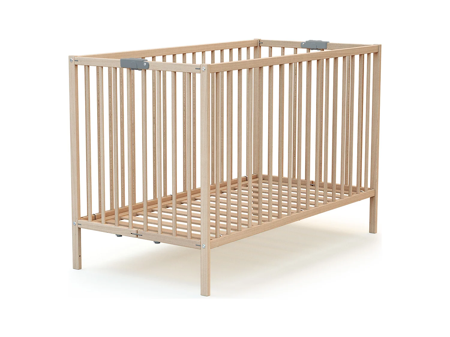 Cama de bebe dobrável de madeira Faia em bruto 60 x 120 cm FLEX