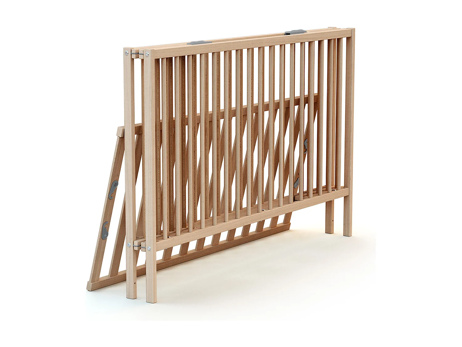 Cuna bebé plegable madera - Haya Cruda - 60 x 120 - 124 x 64,5 x 82 cm FLEX