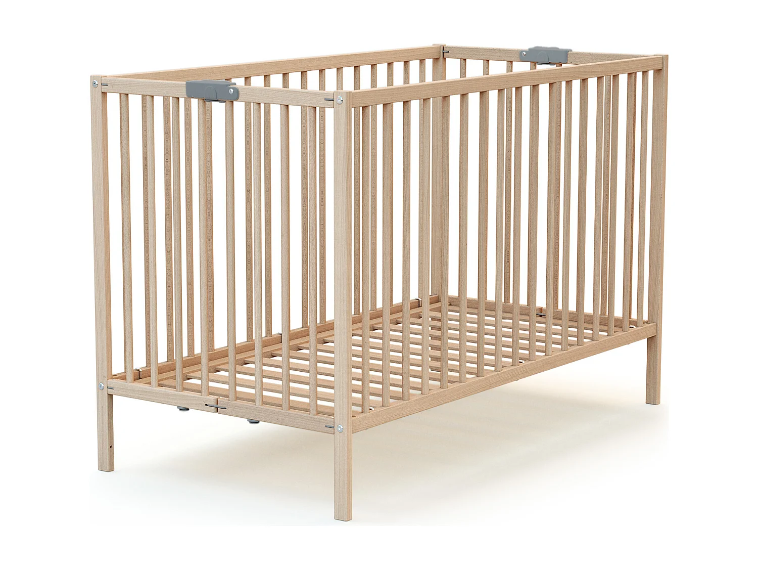 Cuna bebé plegable madera - Haya Cruda - 60 x 120 - 124 x 64,5 x 82 cm FLEX