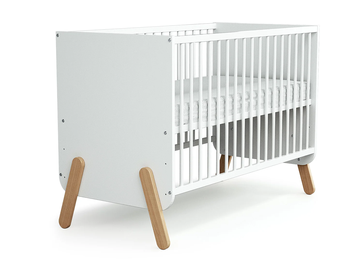 Cama de bebe PIRATE de madeira Branco e Faia 60 x 120 cm