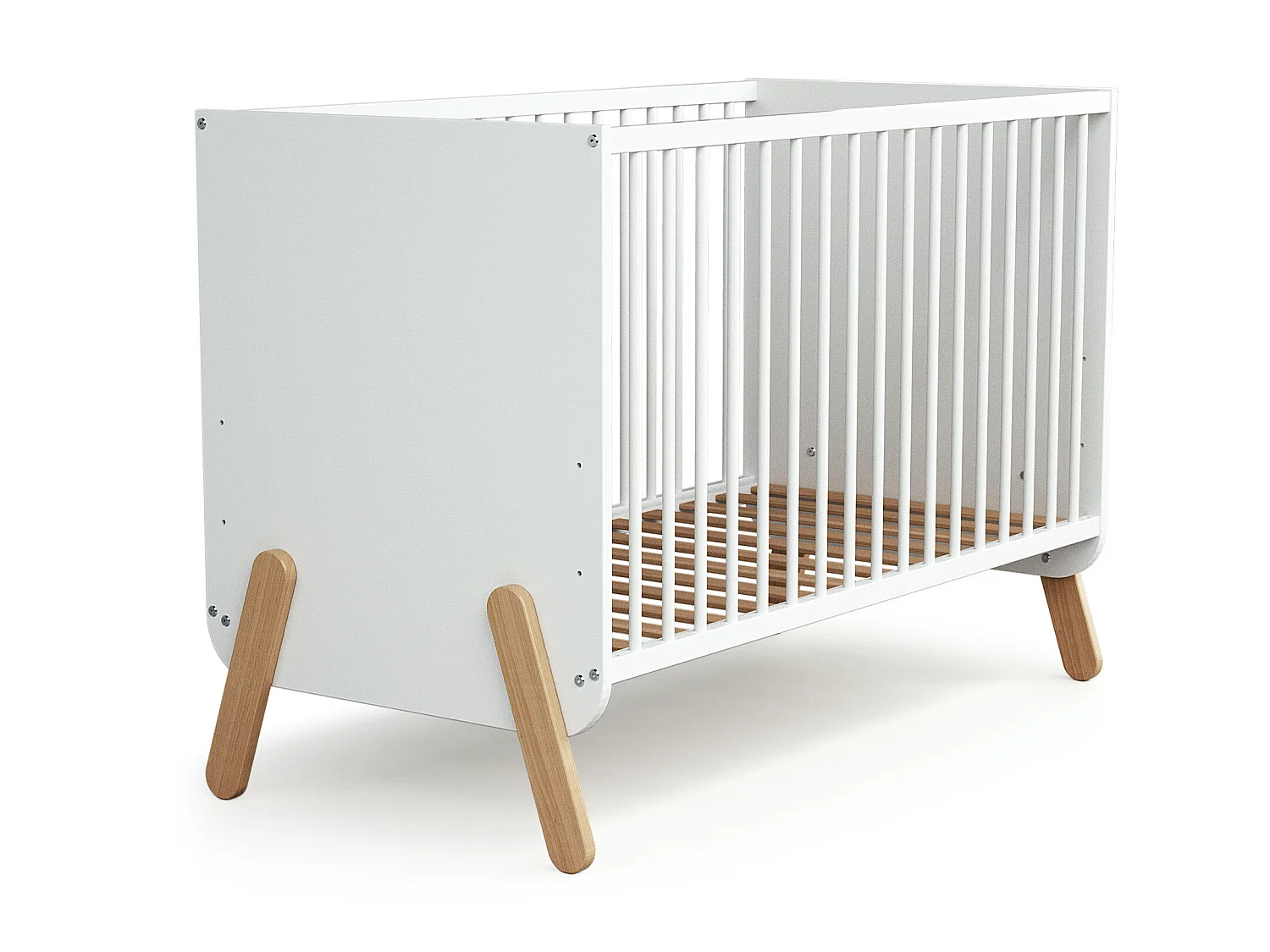 Cama de bebe PIRATE de madeira Branco e Faia 60 x 120 cm