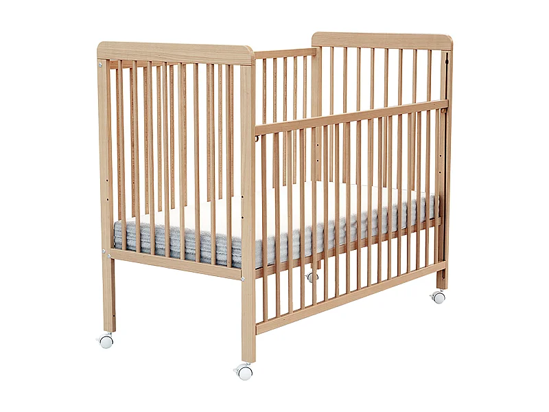 Cuna bebé con lateral abatible ESSENTIEL madera - Haya Barnizada - 60 x 120 - 124 x 64 x 103,5 cm