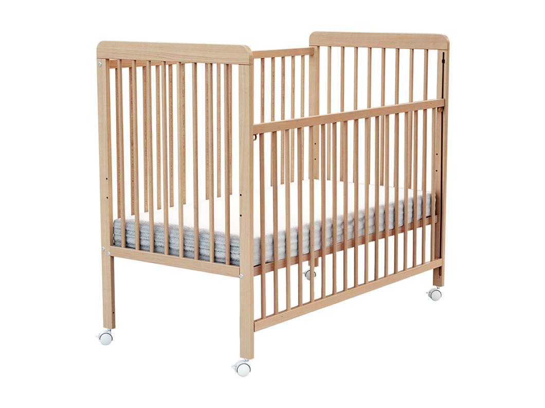 Cuna bebé con lateral abatible ESSENTIEL madera - Haya Barnizada - 60 x 120 - 124 x 64 x 103,5 cm