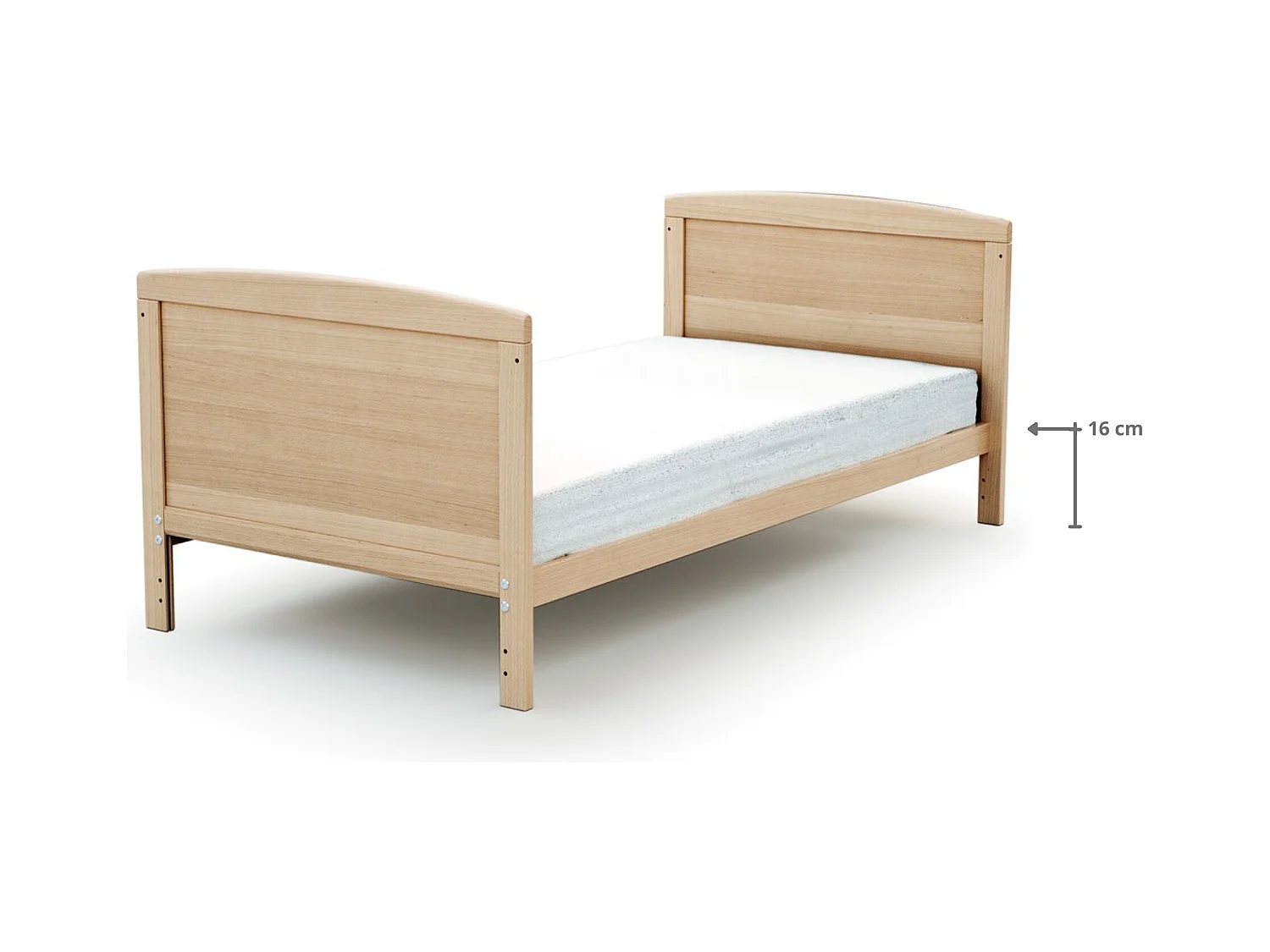 Lit bébé évolutif en bois ESSENTIEL Hêtre Verni 70 x 140 cm