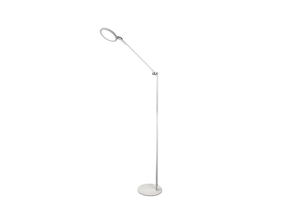 Regina – Verstellbare weiße LED-Stehleuchte aus Metall, H. 135 cm. Fabas Luce – Integriertes 9-W-LED-Licht, CCT (3000 K, 4000 K, 5000 K, 6000 K).