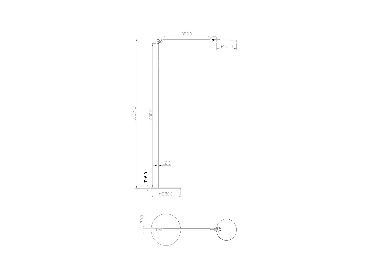 Regina – Verstellbare weiße LED-Stehleuchte aus Metall, H. 135 cm. Fabas Luce – Integriertes 9-W-LED-Licht, CCT (3000 K, 4000 K, 5000 K, 6000 K).