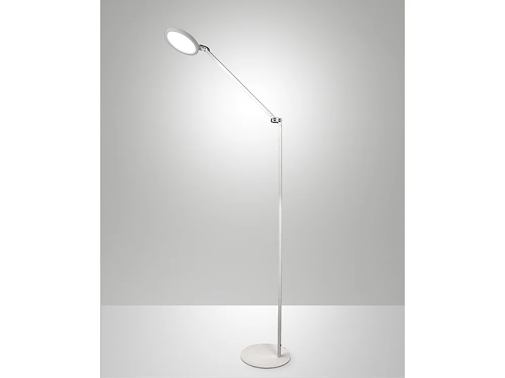 Regina - Justerbar hvid LED-gulvlampe i metal H.135 cm Fabas Luce - Integreret 9W LED-lys CCT (3000K 4000K 5000K 6000K)