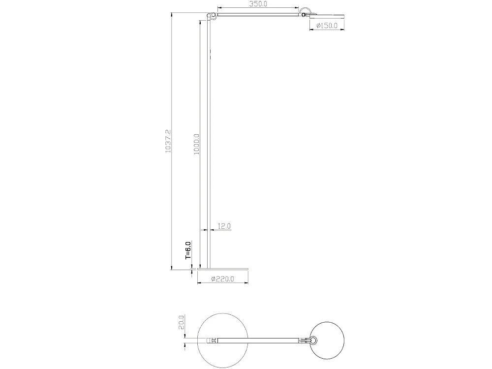 Regina - Justerbar hvid LED-gulvlampe i metal H.135 cm Fabas Luce - Integreret 9W LED-lys CCT (3000K 4000K 5000K 6000K)