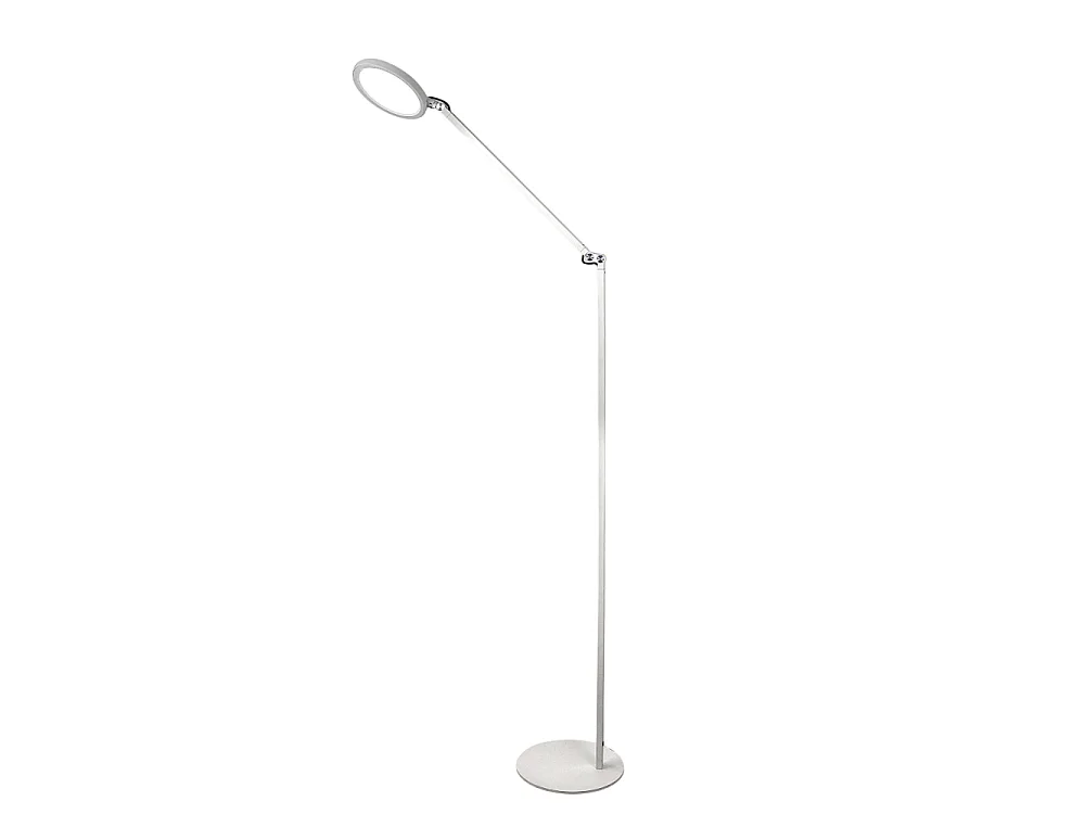 Regina - Piantana a Led Bianca orientabile in metallo H.135 cm Fabas Luce - Luce led 9W integrata CCT (3000K 4000K 5000K 6000K)