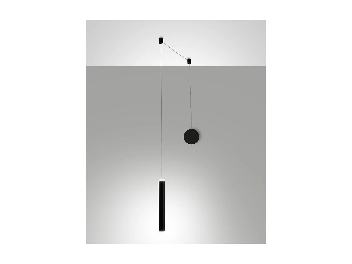 Lámpara colgante descentralizada Prado negro mate - Fabas Luce - LED regulable 6,5 W - Montaje descentralizado