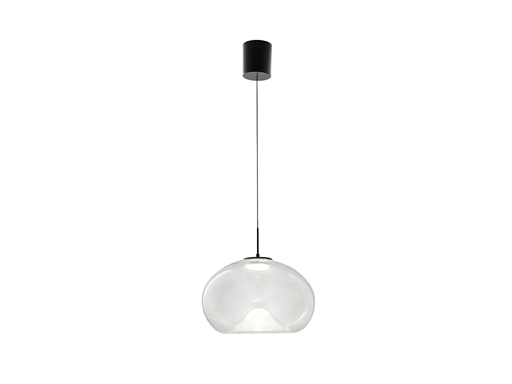 Brena - Suspension simple transparente de Fabas Luce - LED 14 W à intensité variable - Diamètre 33 cm