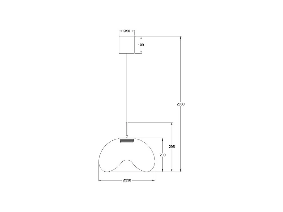 Brena - Suspension simple transparente de Fabas Luce - LED 14 W à intensité variable - Diamètre 33 cm