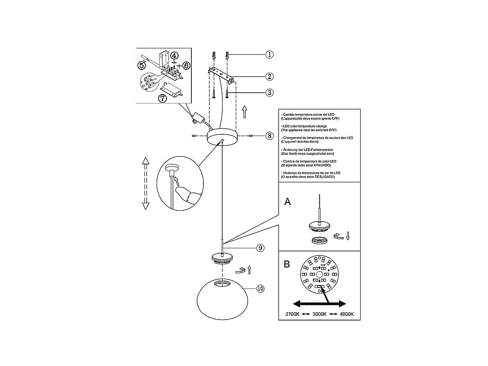 Brena – Transparente Einzelpendelleuchte von Fabas Luce – Dimmbare 14-W-LED – Deckenleuchte – Durchmesser 33 cm